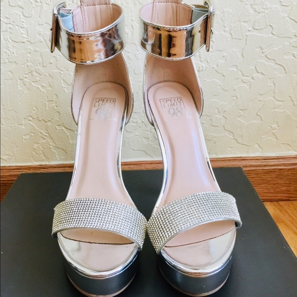 Speed Limit 98 Shoes - Silver 5 inch Heels